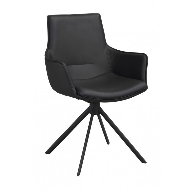 RO Lowell Swivel Arm Chair Black/Black